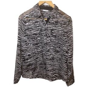 Calvin Klein Sheer Womens Button‎ Down Top​​​